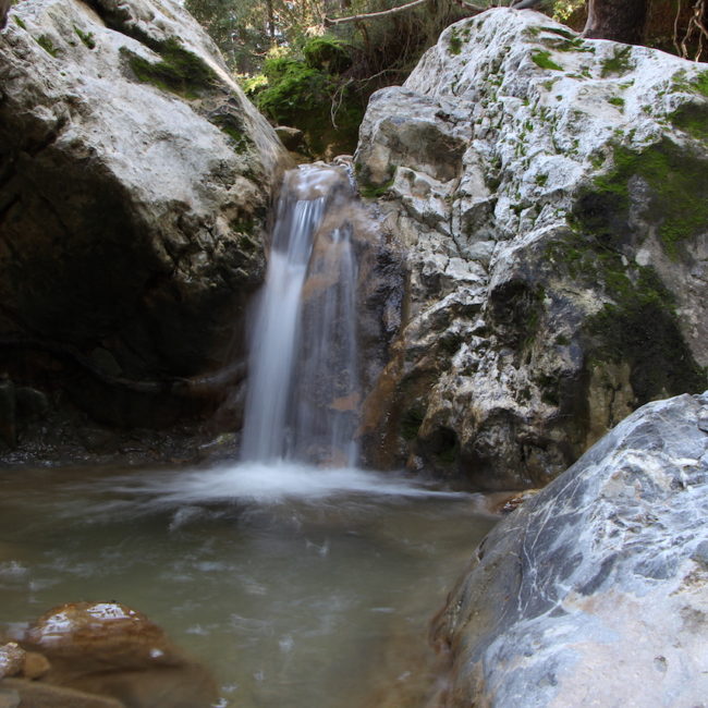 Beautiful waterfalls in Messaria on the island of Kos in Greece